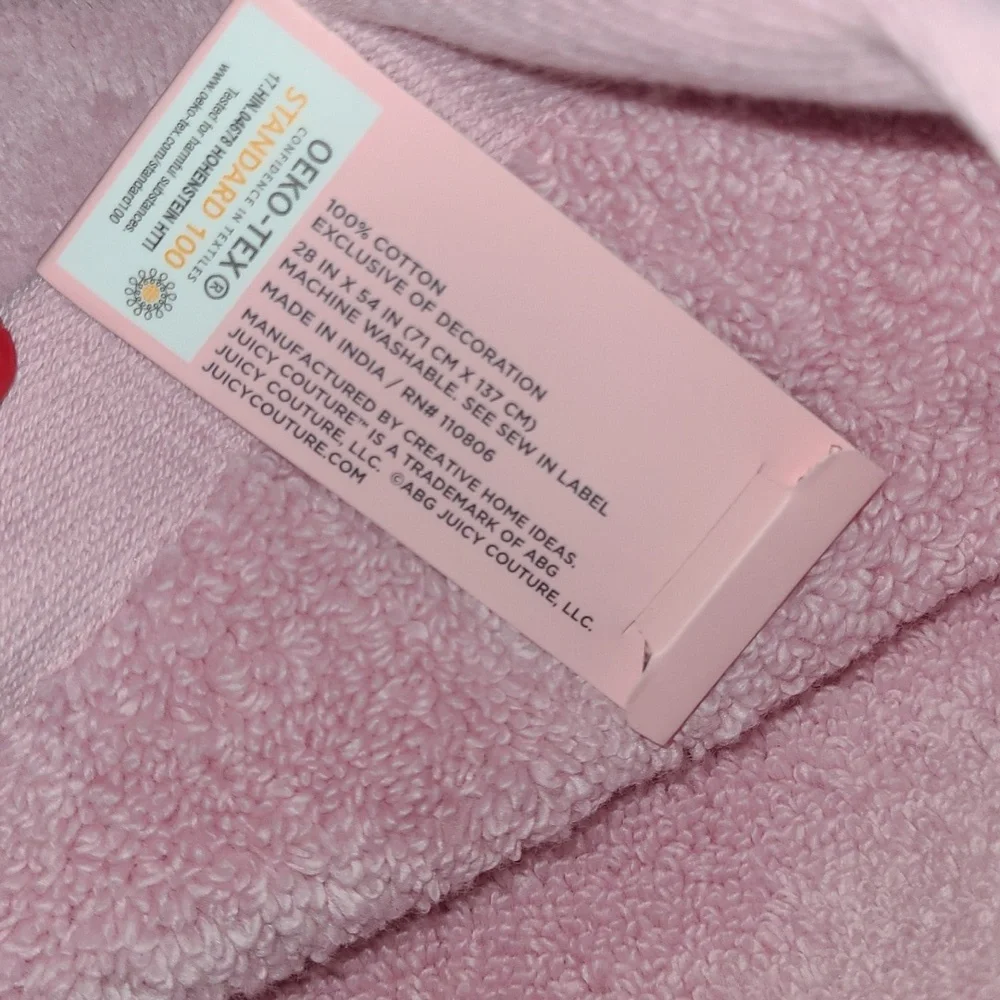Juicy Couture Blush Pink & Gold Bath Towel Collection